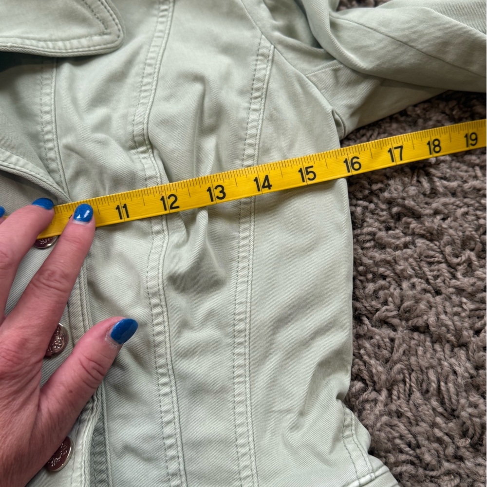 White House Black Market Sea Foam Green Double Breasted Cropped Jacket Size 4 - Picture 8 of 12